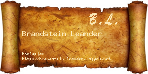 Brandstein Leander névjegykártya